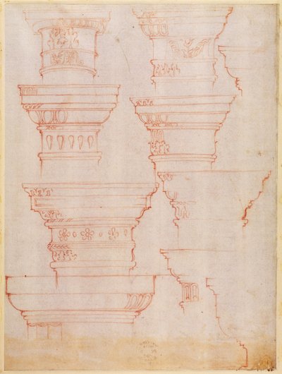 Study of Column Capitals by Michelangelo Buonarroti